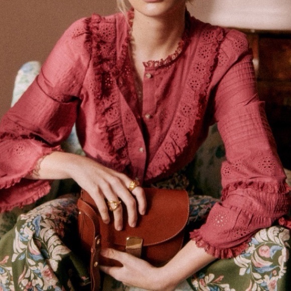 Sezane Tops - Sézane Nele Shirt in Rosewood